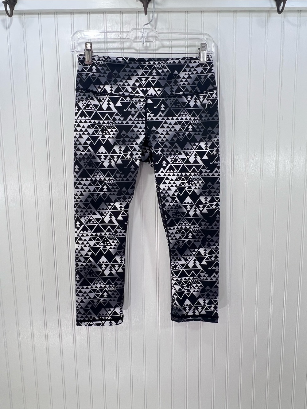 Head Black & White Geometric Capri Leggings Size Small